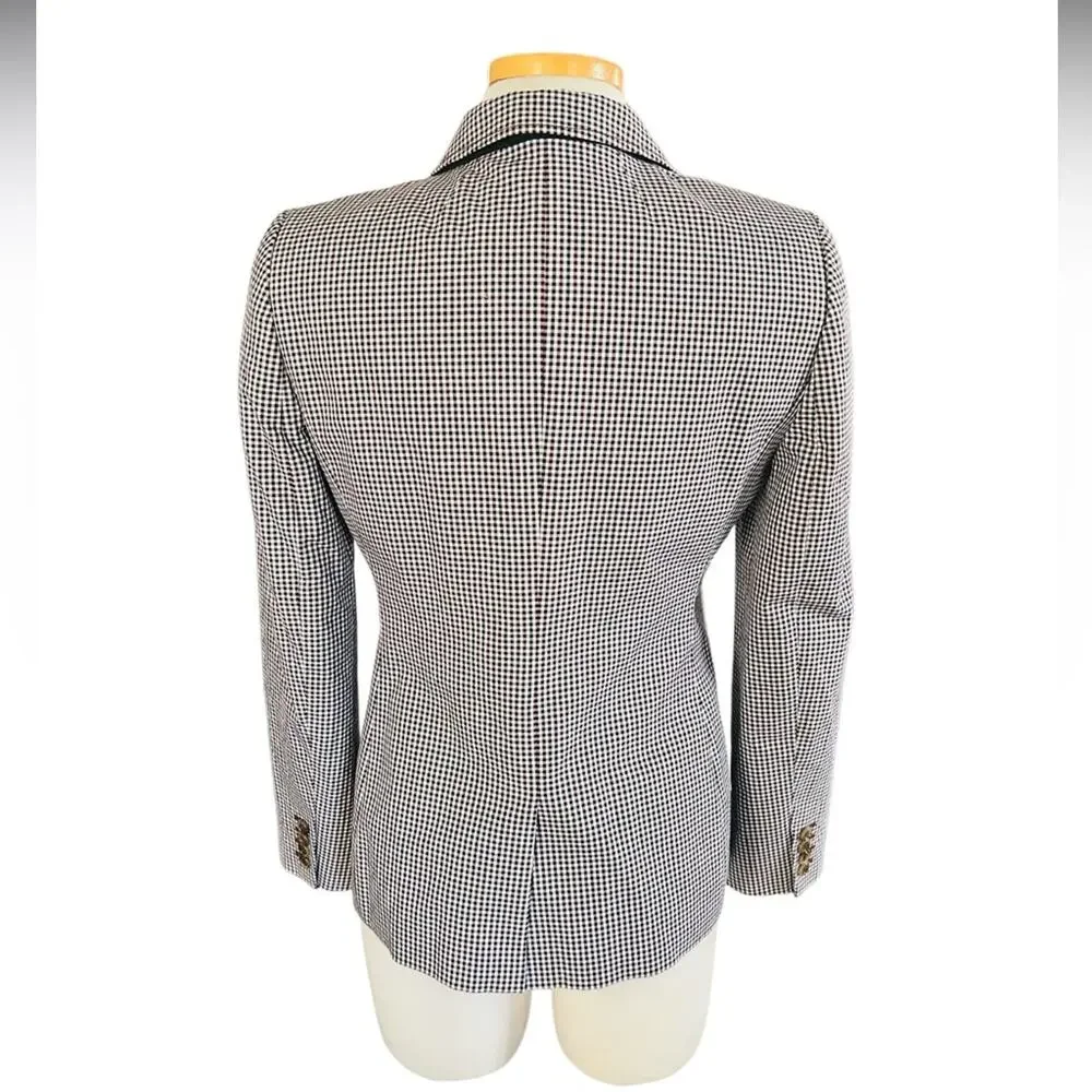 J.Crew Rhodes Micro Gingham Blazer Cotton  Size 8